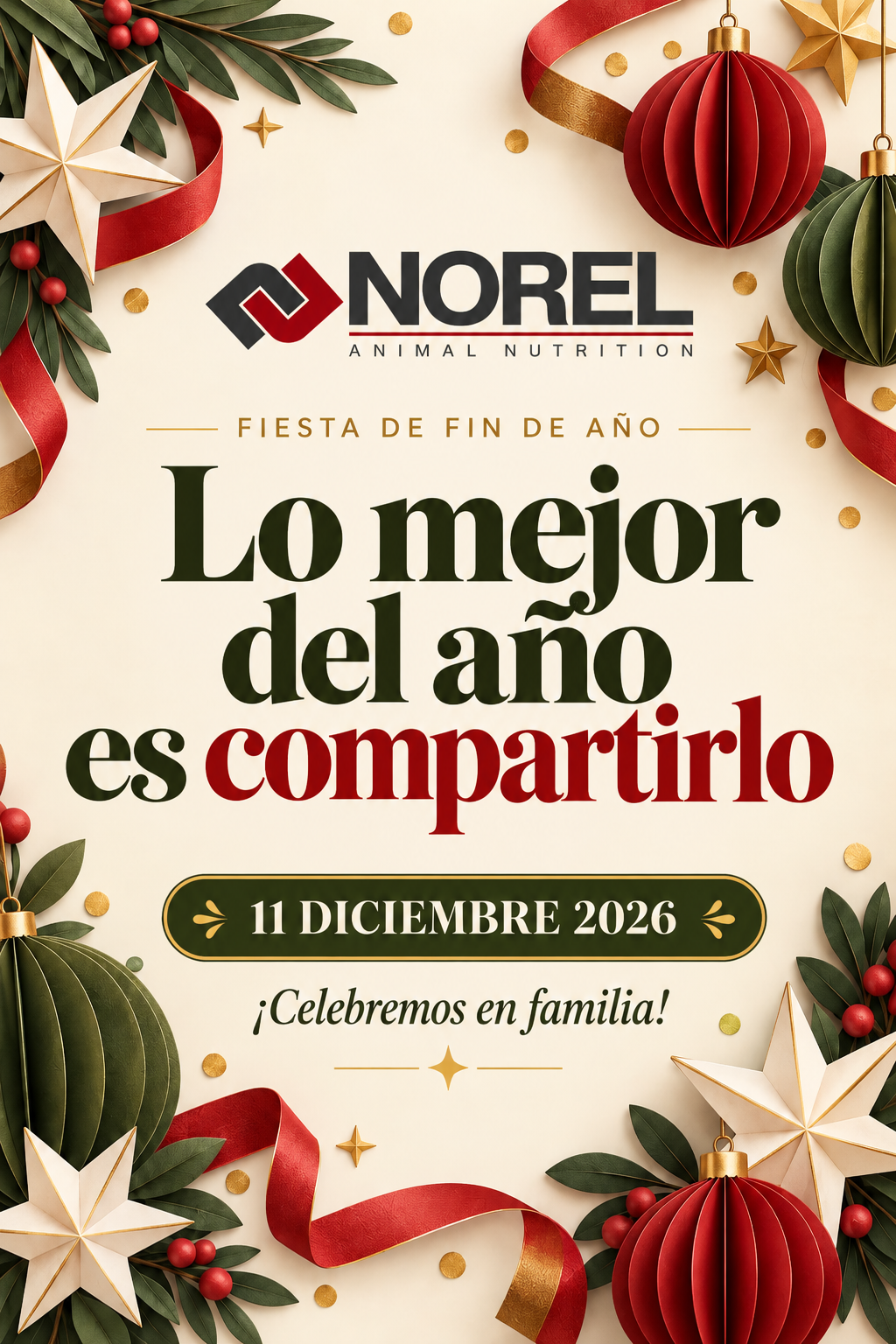 NOREL: Fiesta de Fin de Año, lo mejor del año es compartirlo. 11 de diciembre de 2026